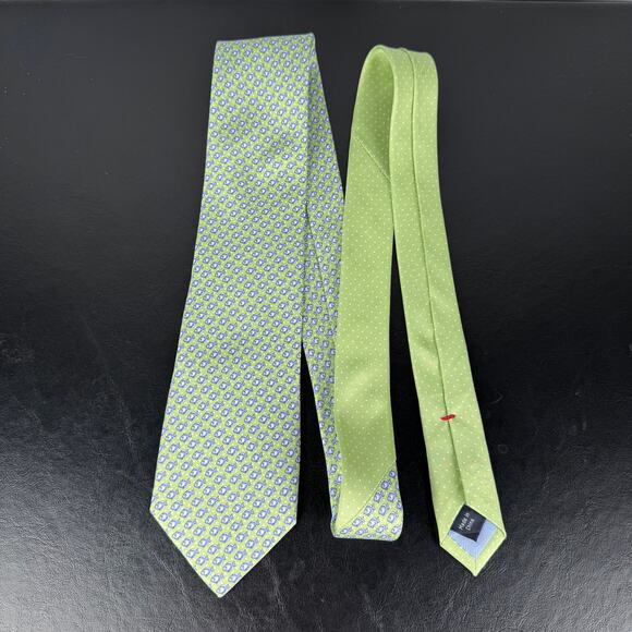 Tommy Hilfiger 100% Silk Fish Print Neck Tie Green - Picture 2 of 4